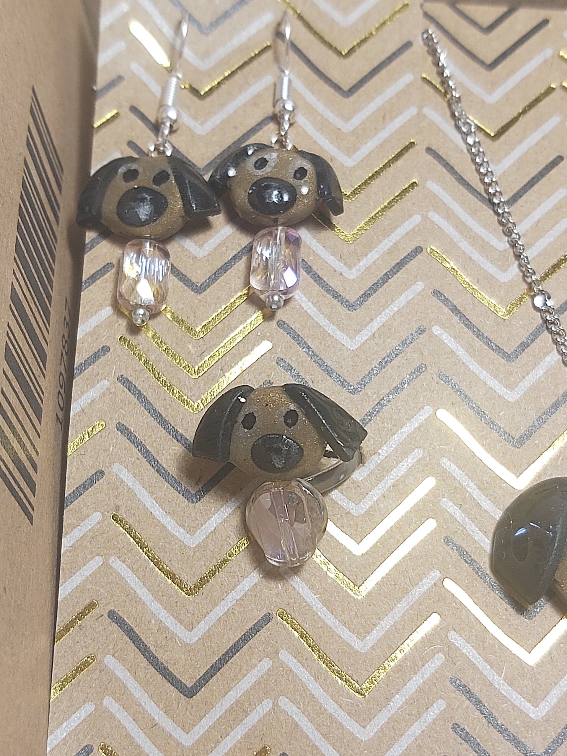 CONJUNTO PERRETES. PENDIENTES, COLGANTE, PULSERA Y ANILLO. - 2